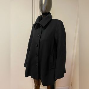 WOOL CASHMERE COLLECTION by GALLERY Womens Coat Jacket Button Up Black Size 1